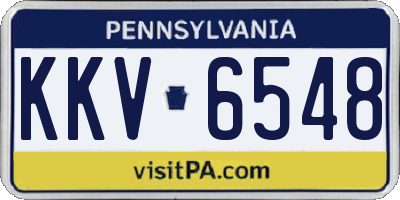 PA license plate KKV6548