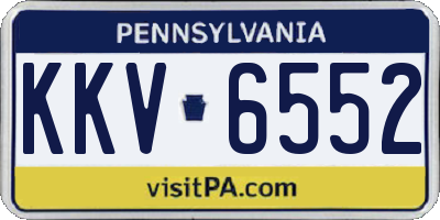 PA license plate KKV6552