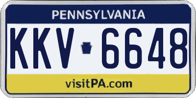 PA license plate KKV6648