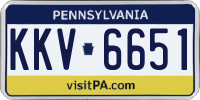 PA license plate KKV6651