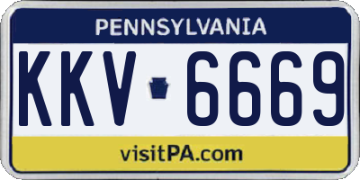 PA license plate KKV6669