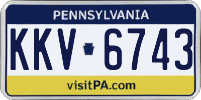 PA license plate KKV6743