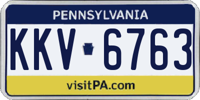PA license plate KKV6763