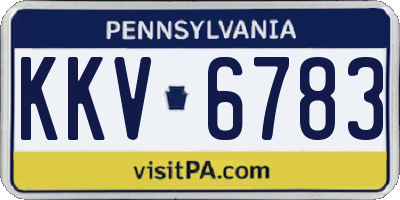 PA license plate KKV6783