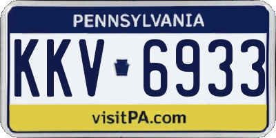 PA license plate KKV6933
