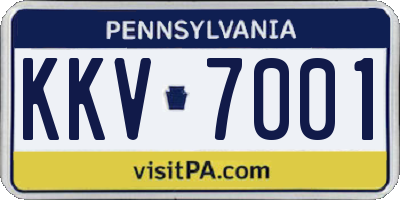 PA license plate KKV7001