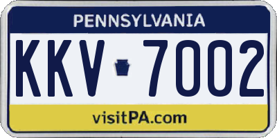 PA license plate KKV7002