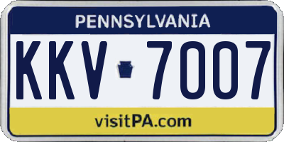PA license plate KKV7007