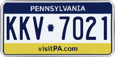 PA license plate KKV7021
