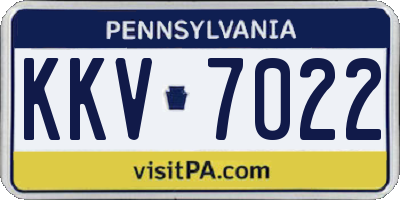 PA license plate KKV7022