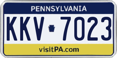 PA license plate KKV7023