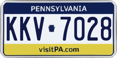PA license plate KKV7028