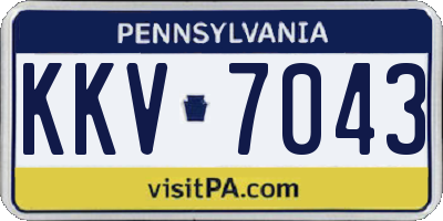 PA license plate KKV7043