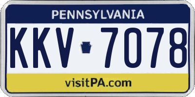PA license plate KKV7078