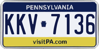 PA license plate KKV7136