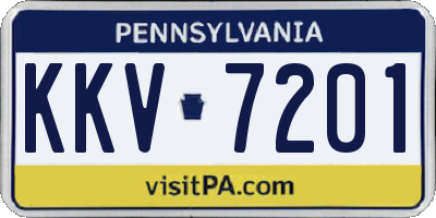 PA license plate KKV7201