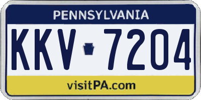 PA license plate KKV7204
