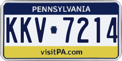 PA license plate KKV7214