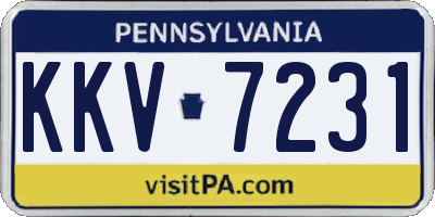 PA license plate KKV7231