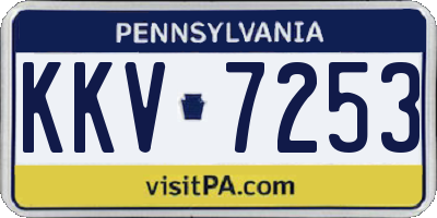 PA license plate KKV7253