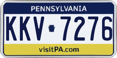 PA license plate KKV7276