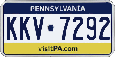 PA license plate KKV7292