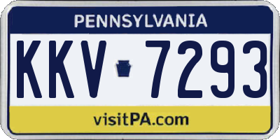PA license plate KKV7293
