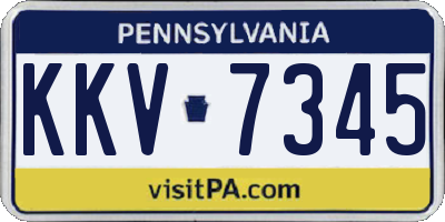 PA license plate KKV7345
