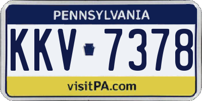 PA license plate KKV7378