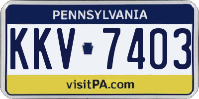 PA license plate KKV7403
