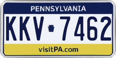 PA license plate KKV7462
