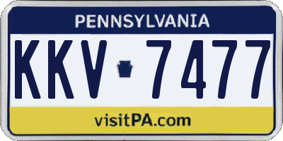 PA license plate KKV7477