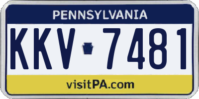PA license plate KKV7481