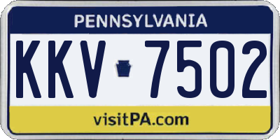 PA license plate KKV7502