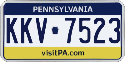 PA license plate KKV7523