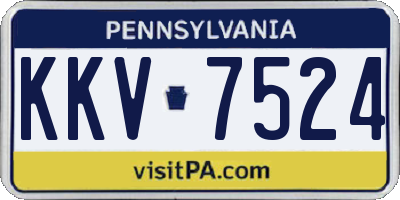 PA license plate KKV7524