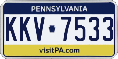 PA license plate KKV7533