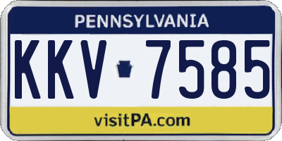 PA license plate KKV7585