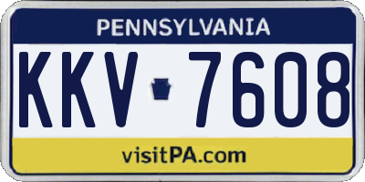 PA license plate KKV7608