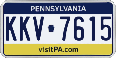 PA license plate KKV7615