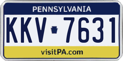 PA license plate KKV7631