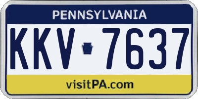 PA license plate KKV7637