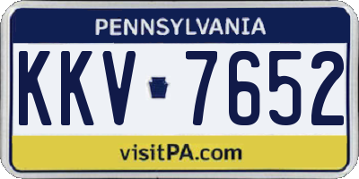 PA license plate KKV7652