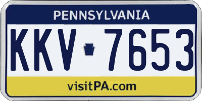 PA license plate KKV7653