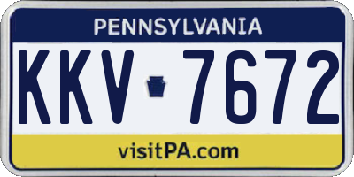 PA license plate KKV7672