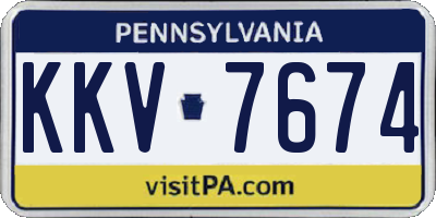PA license plate KKV7674