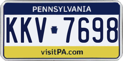 PA license plate KKV7698