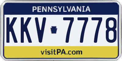 PA license plate KKV7778