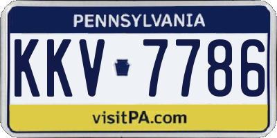 PA license plate KKV7786