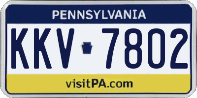 PA license plate KKV7802